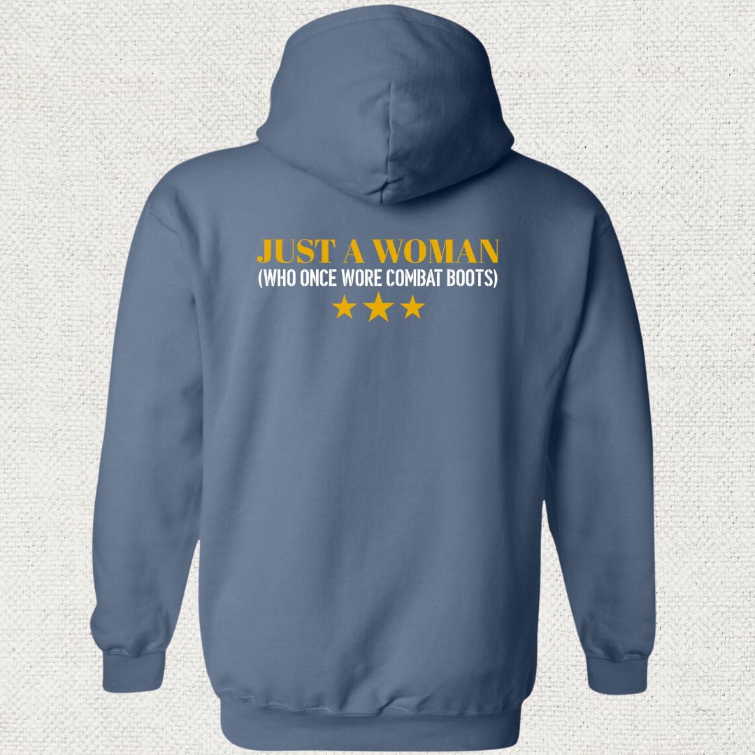Just A Woman Who Once Wore Combat Boots Hoodie