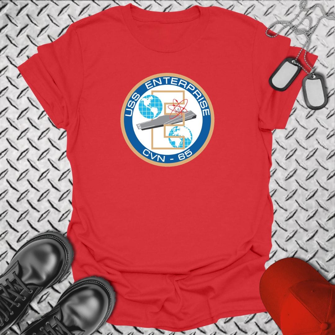NavyHumor Everyday Tee Red / S USS Enterprise Crest