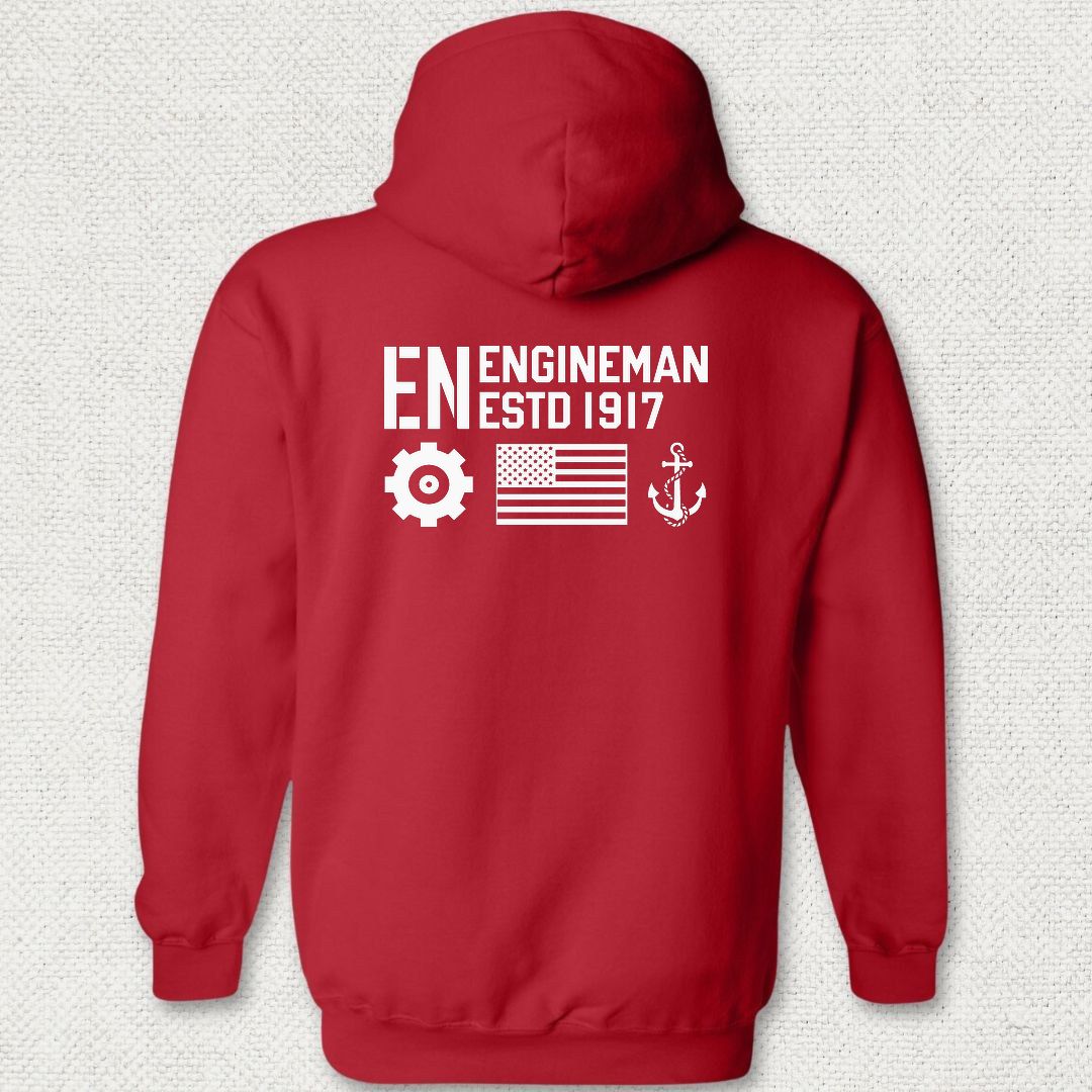EN - Flag & Anchor Hoodie - Red