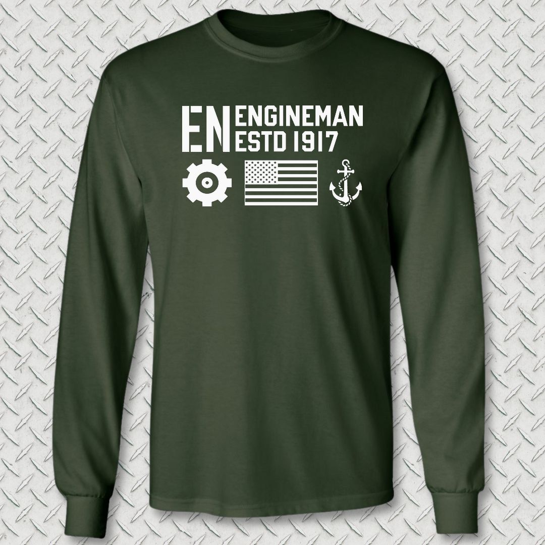 EN - Flag & Anchor Long Sleeve Tee - Forest Green