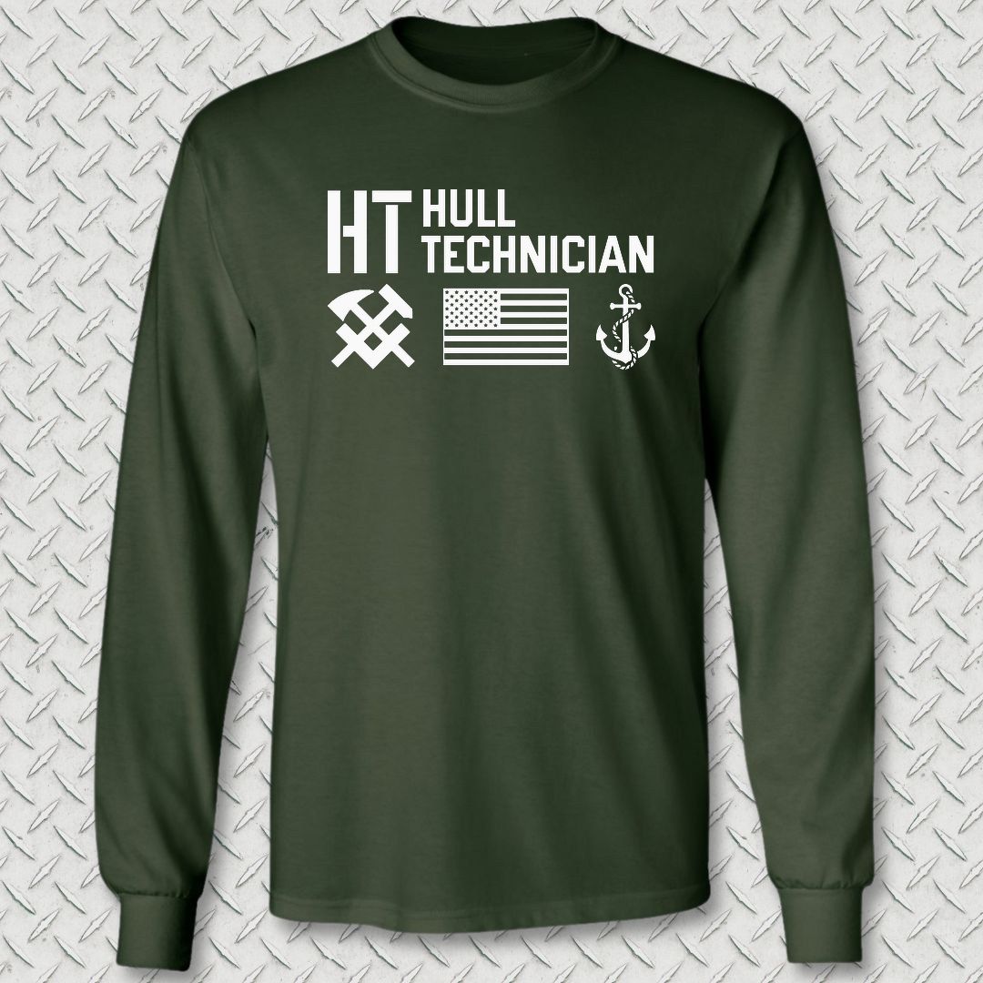 HT - Flag & Anchor Long Sleeve Tee - Forest Green