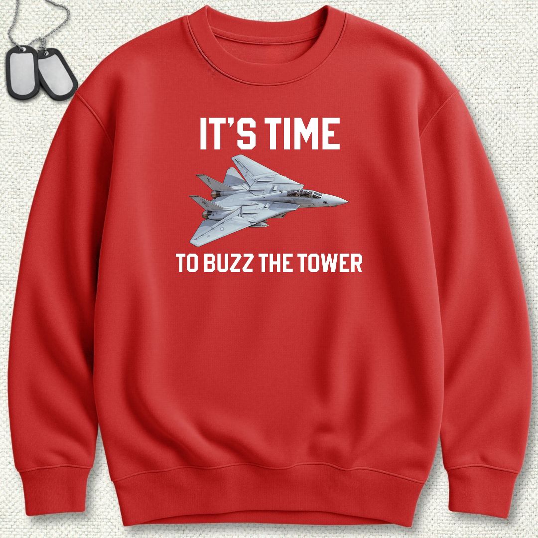 It's Time To Buzz The Tower Sweatshirt - Red