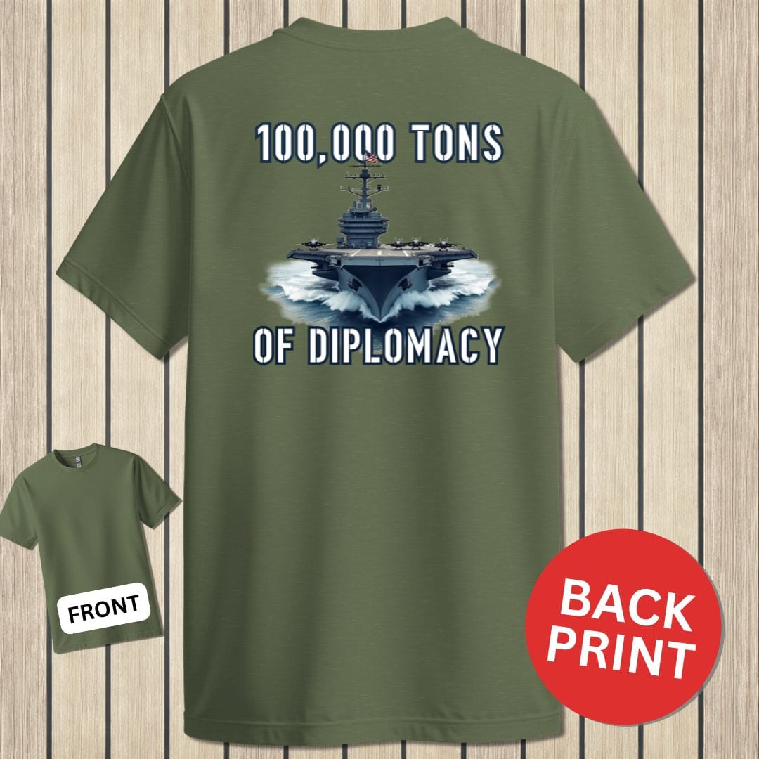 NavyHumor Classic Cotton T-shirt Military Green / S Carrier Diplomacy
