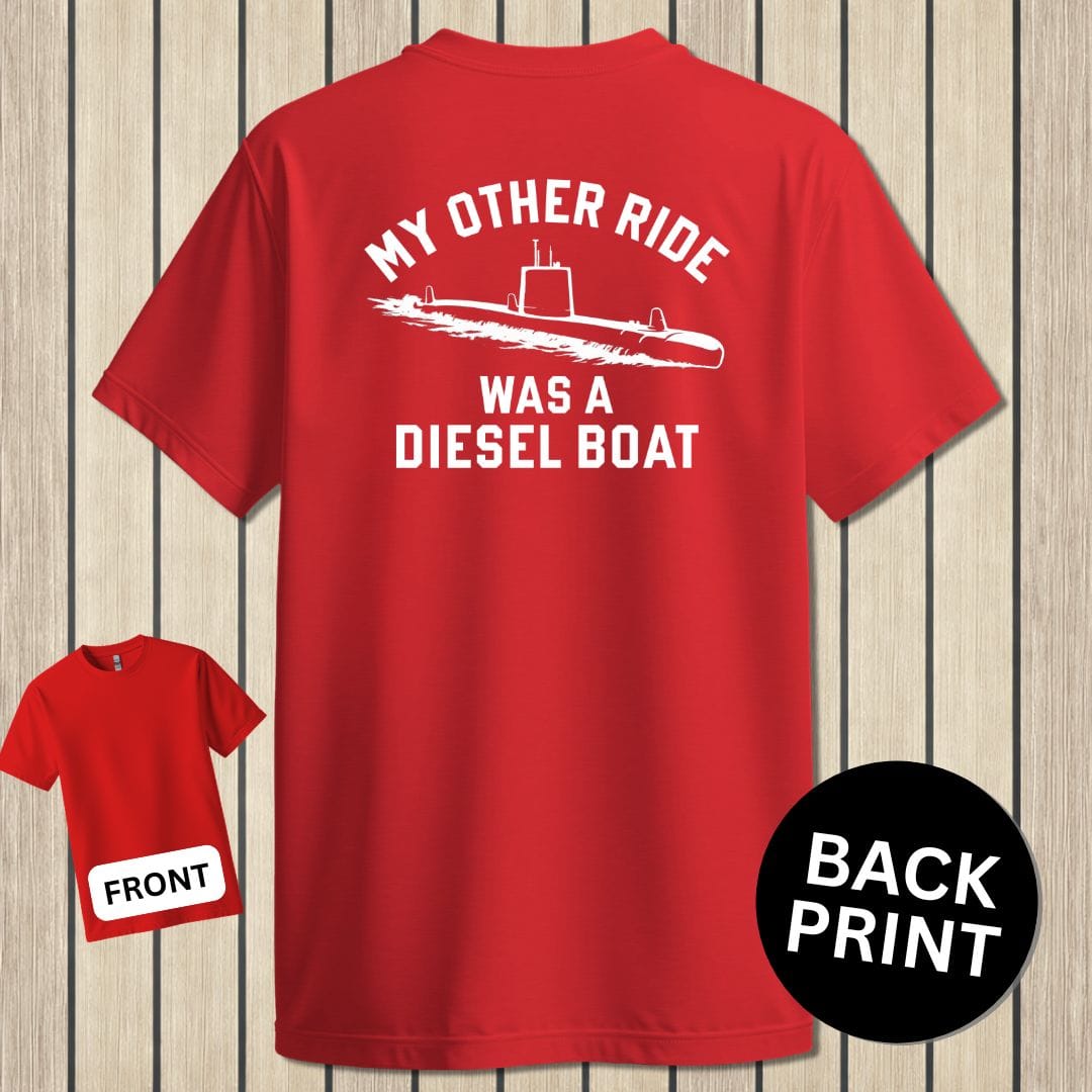 NavyHumor Classic Cotton T-shirt Red / S My Other Ride Was A Diesel Boat
