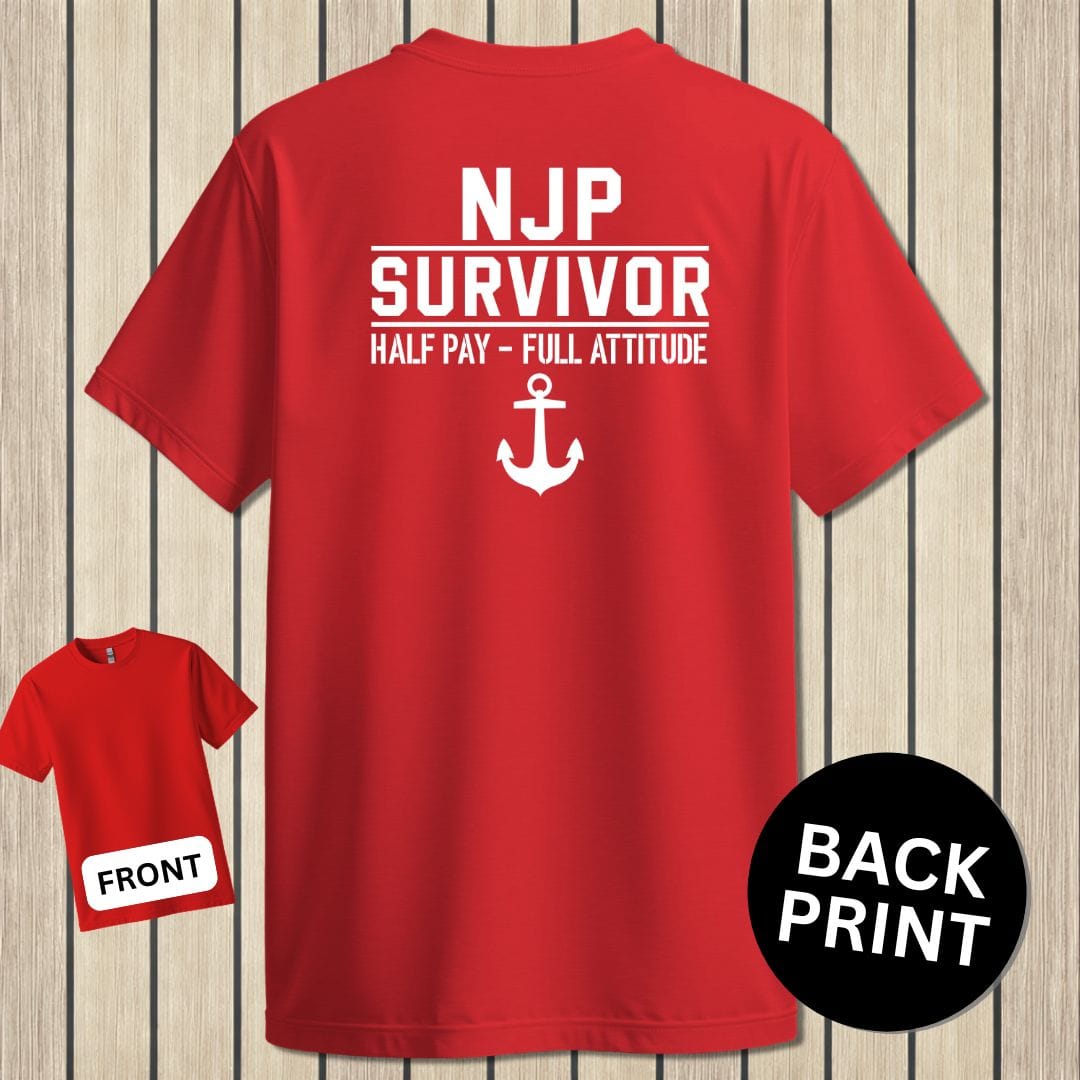 NavyHumor Classic Cotton T-shirt Red / S NJP Survivor