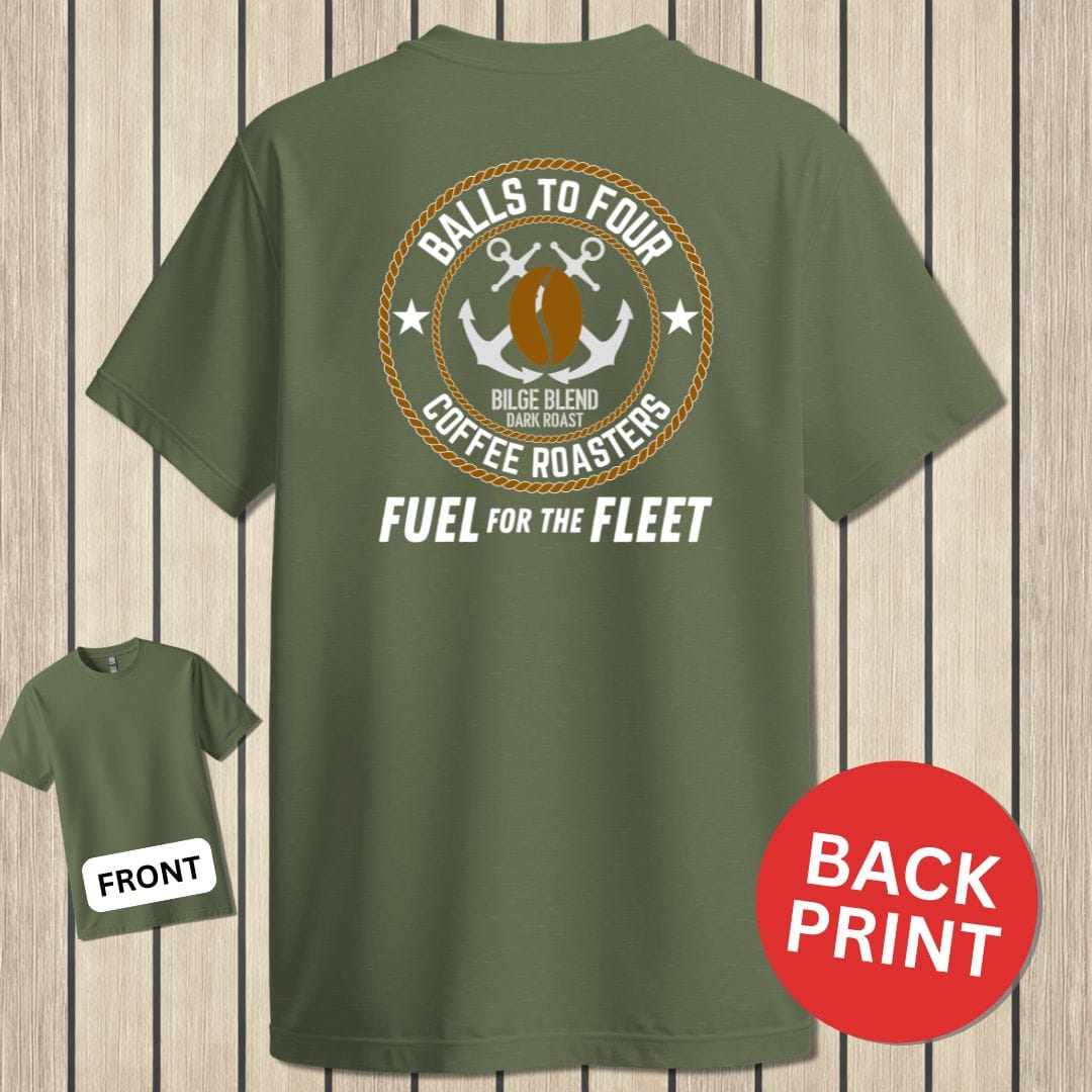 NavyHumor Classic Tee Military Green / S Balls To Four Coffee Roasters