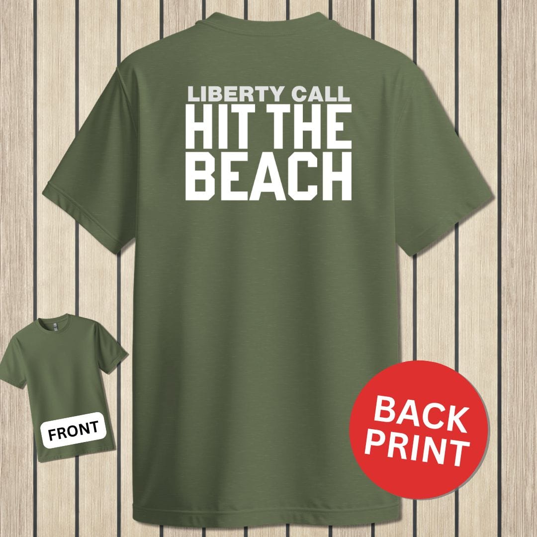 NavyHumor Classic Tee Military Green / S Liberty Call - Hit The Beach