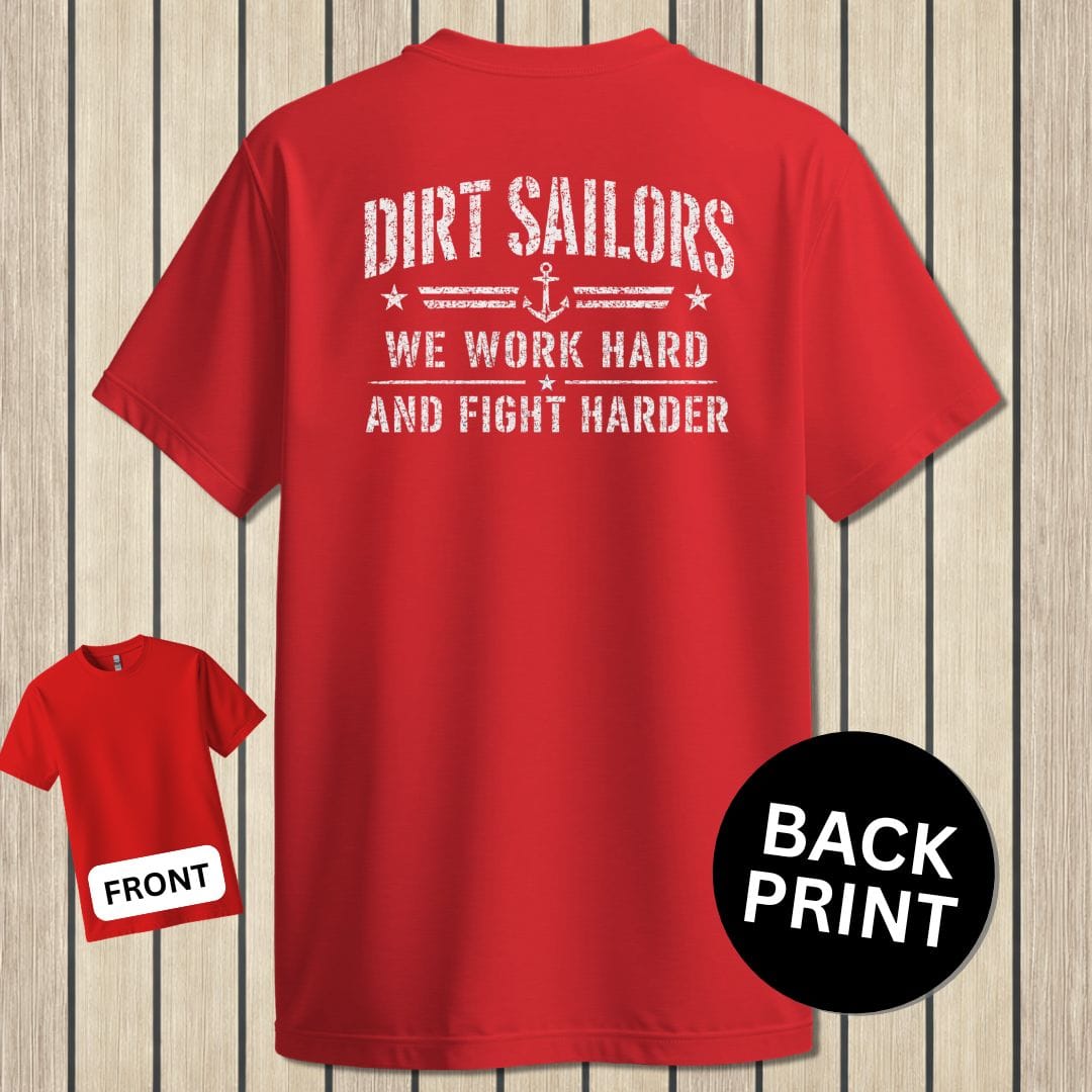 NavyHumor Classic Tee Red / S Dirt Sailors - Work Hard