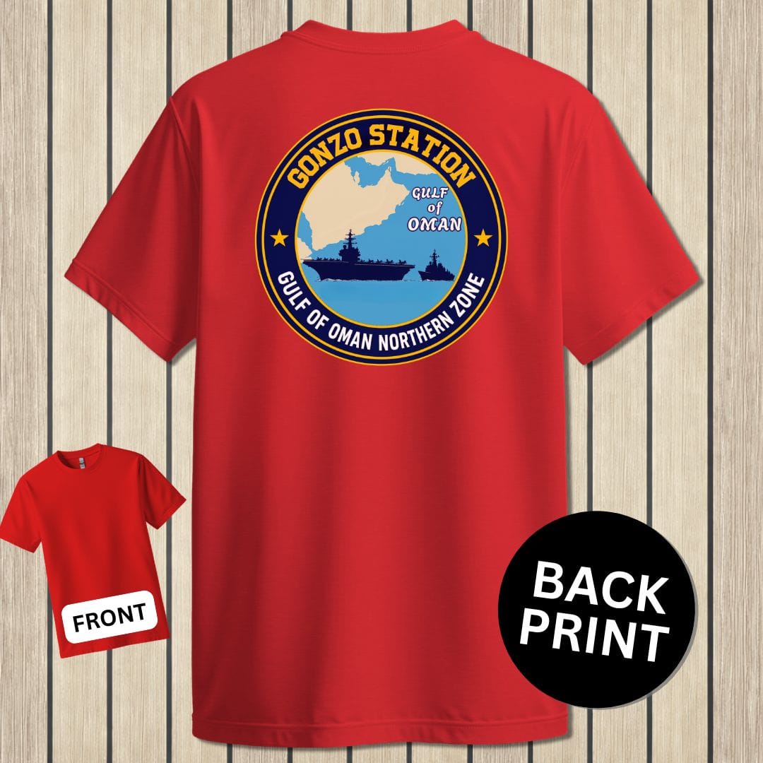 NavyHumor Classic Tee Red / S Gonzo Station Patch