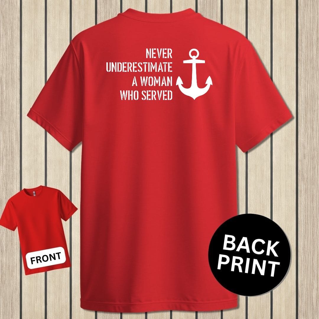 NavyHumor Classic Tee Red / S Never Underestimate A Woman