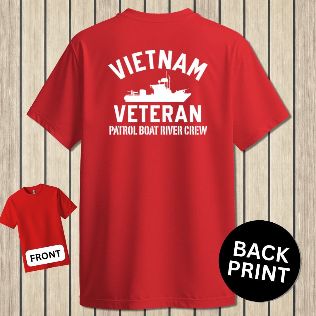 NavyHumor Classic Tee Red / S Vietnam Veteran - PBR Crew