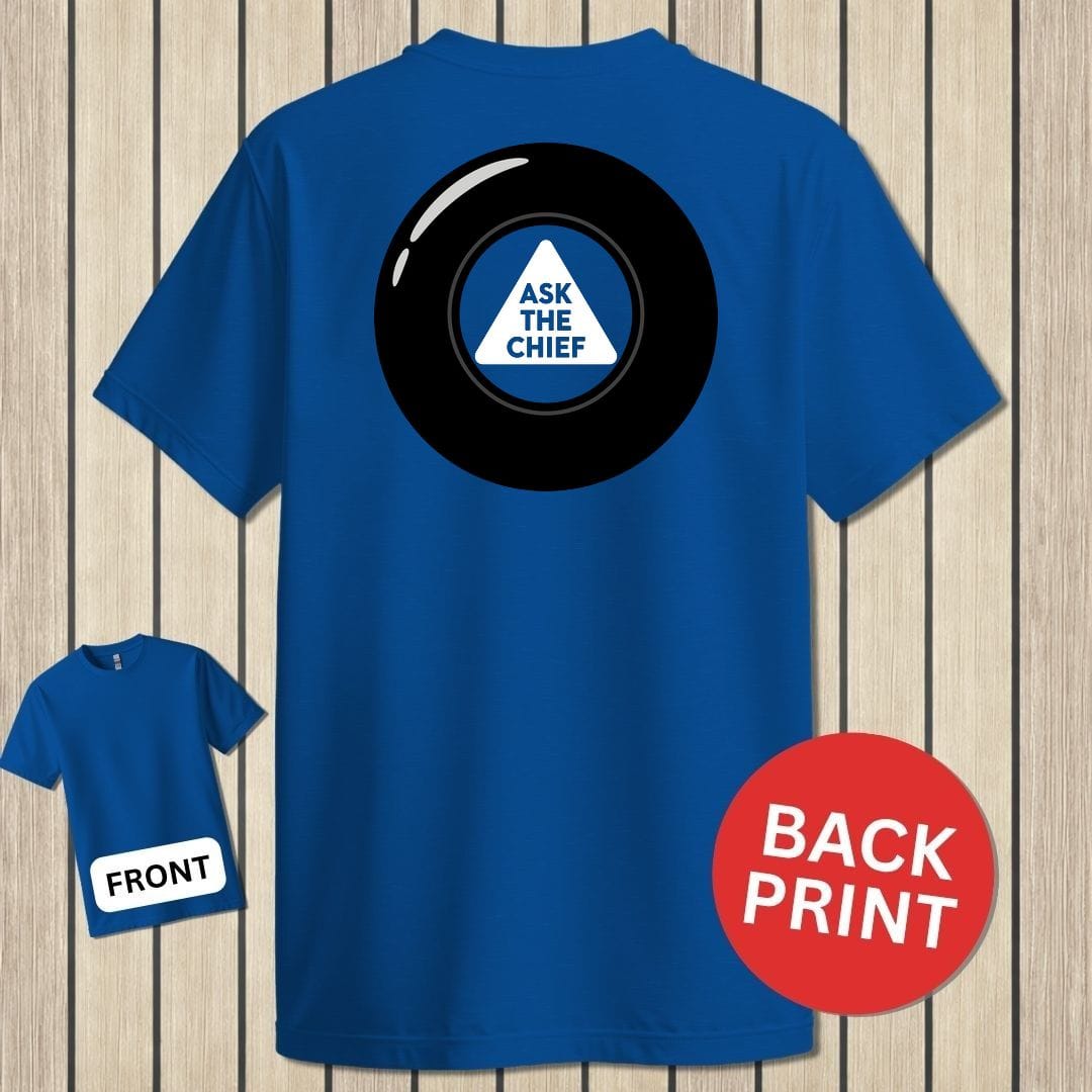 NavyHumor Classic Tee Royal Blue / S Ask The Chief Eight Ball