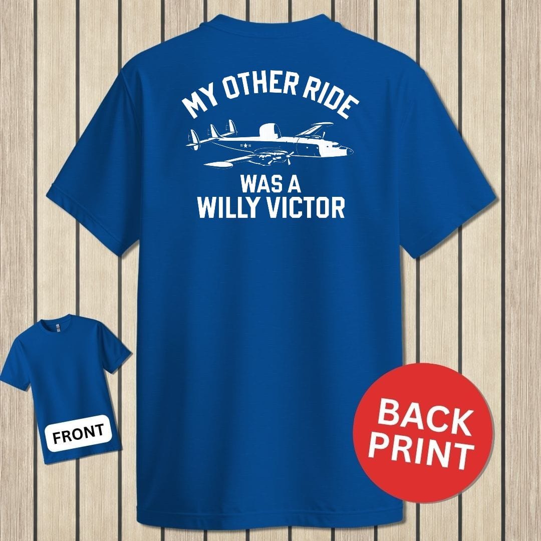 NavyHumor Classic Tee Royal Blue / S My Other Ride Was A Willy Victor
