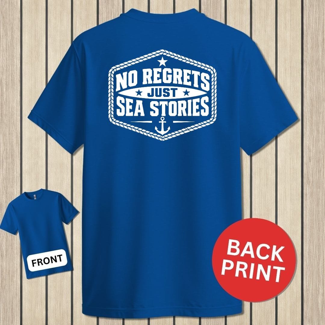 NavyHumor Classic Tee Royal Blue / S No Regrets, Just Sea Stories