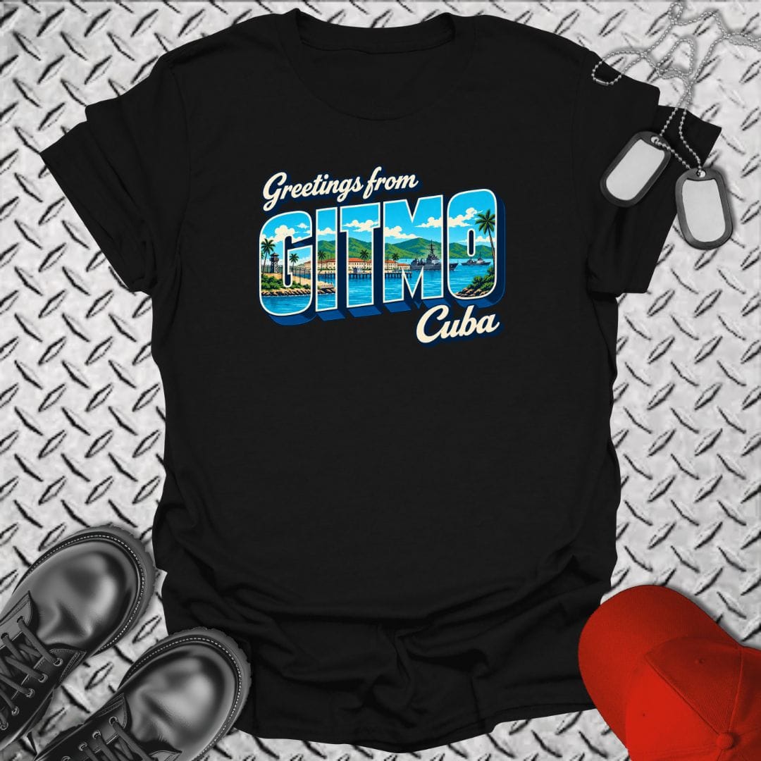 NavyHumor Everyday Tee Black / S Greetings From GITMO