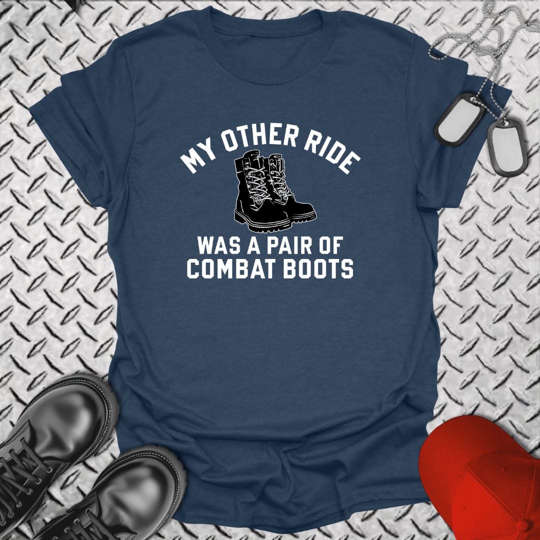 NavyHumor Everyday Tee Heather Navy / S My Other Ride Was A Pair Of Combat Boots