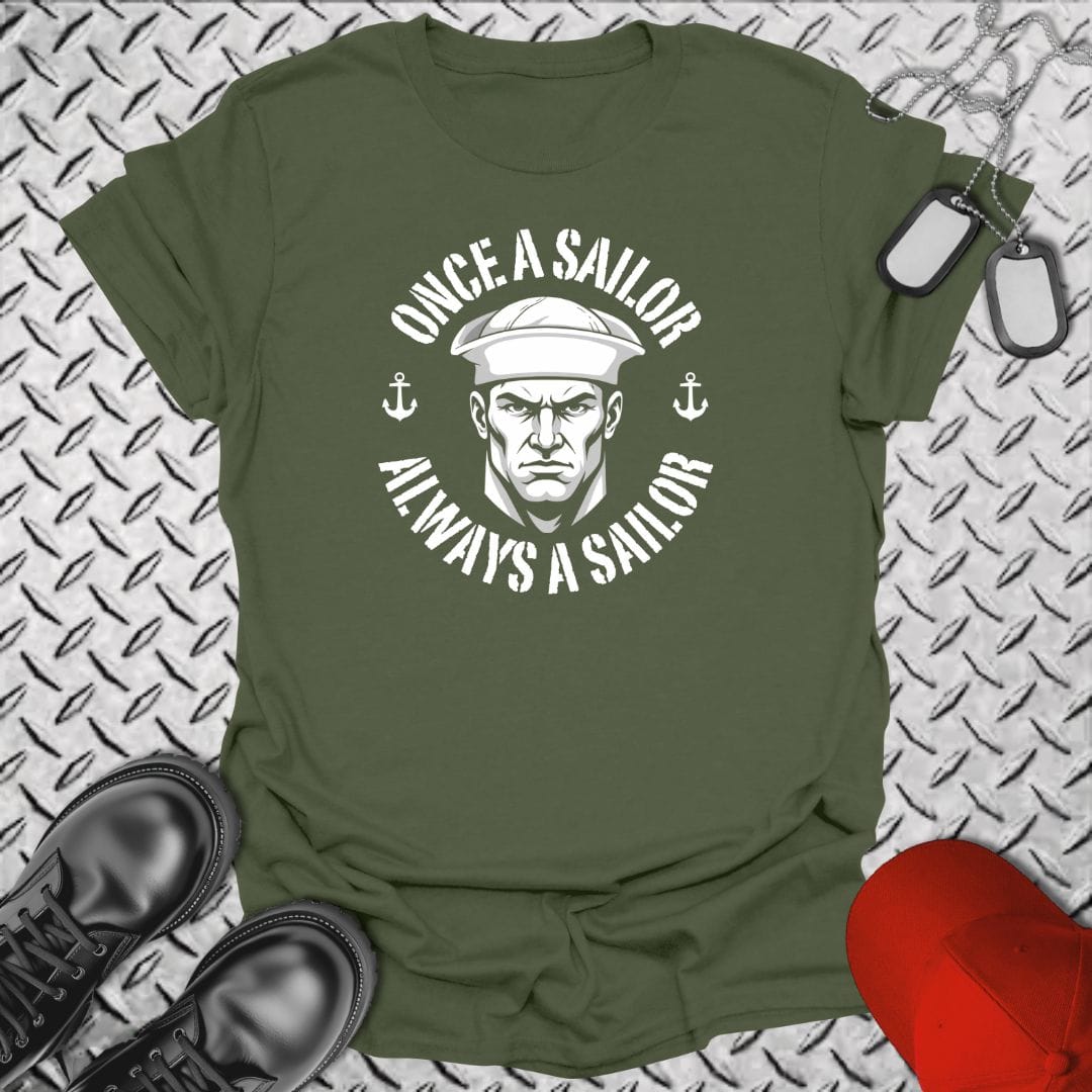 NavyHumor Everyday Tee Military Green / S Always A Sailor