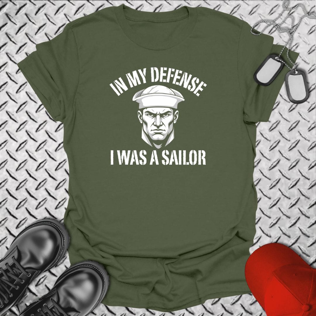 NavyHumor Everyday Tee Military Green / S In My Defense - Male