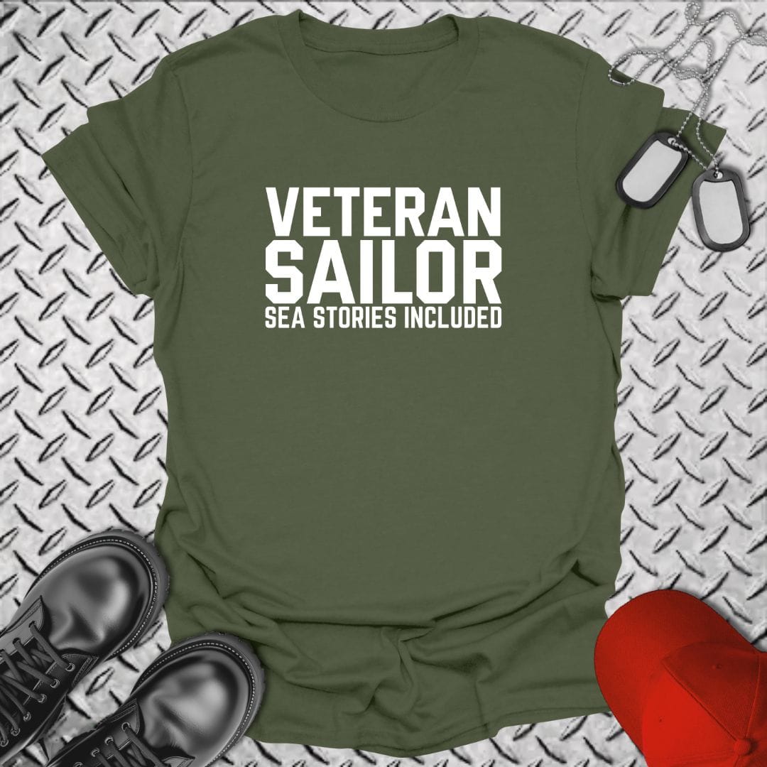 NavyHumor Everyday Tee Military Green / S Veteran Sailor - Sea Stories Included