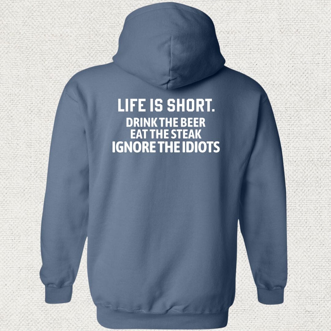 NavyHumor Hoodie Heather Navy / S Life Is Short Hoodie