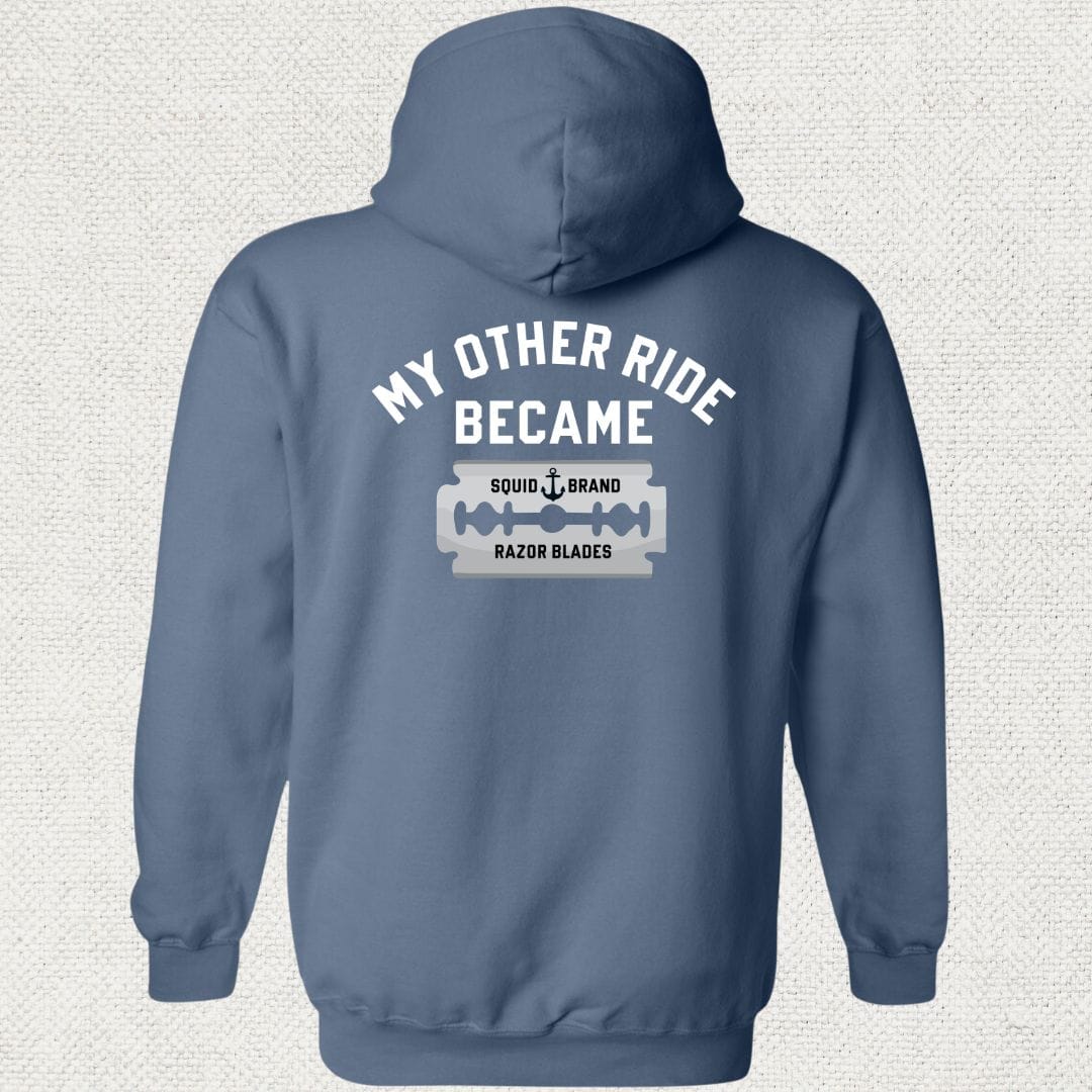 NavyHumor Hoodie Heather Navy / S My Other Ride Became Razor Blades Hoodie