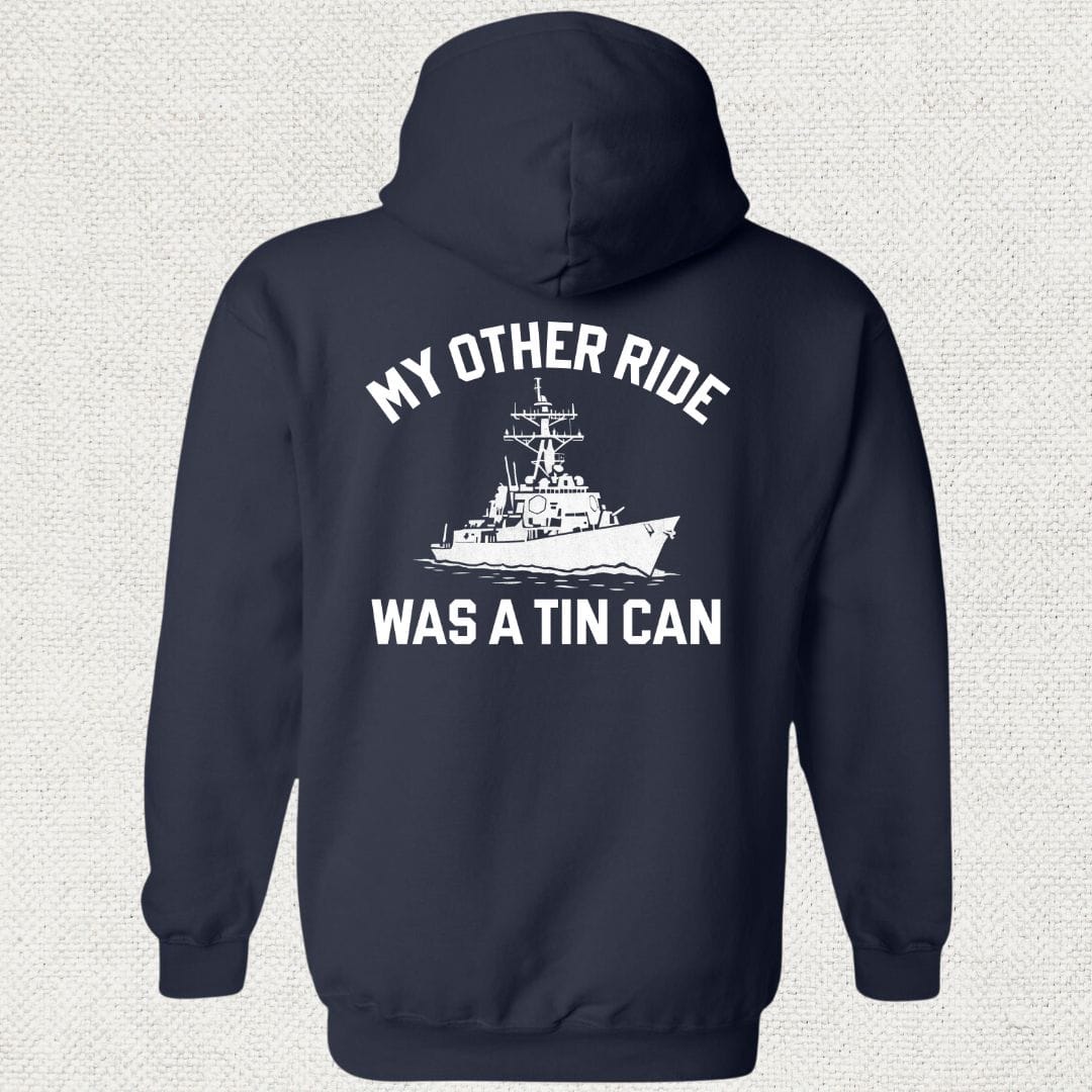NavyHumor Hoodie Heather Navy / S My Other Ride Was A Tin Can Hoodie
