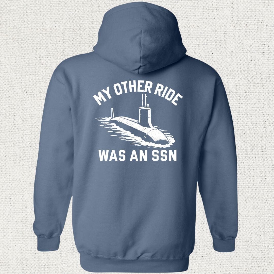 NavyHumor Hoodie Heather Navy / S My Other Ride Was An SSN Hoodie