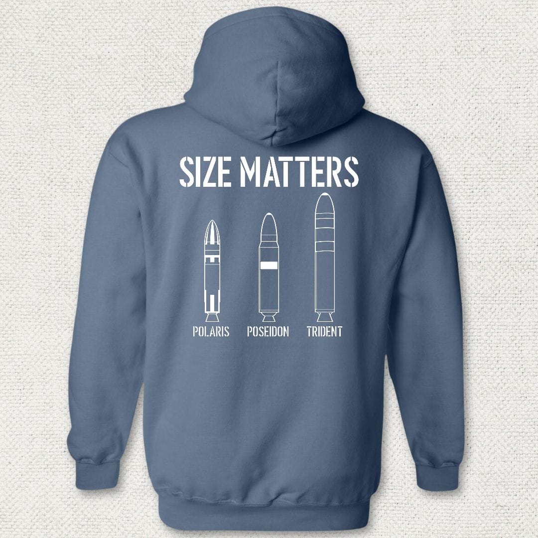 NavyHumor Hoodie Heather Navy / S Size Matters - Submarine Hoodie