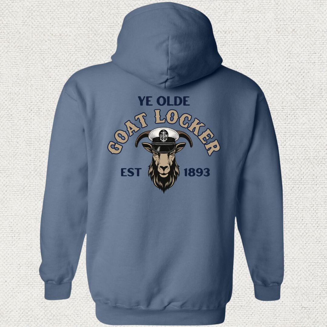 NavyHumor Hoodie Heather Navy / S Ye Olde Goat Locker Hoodie