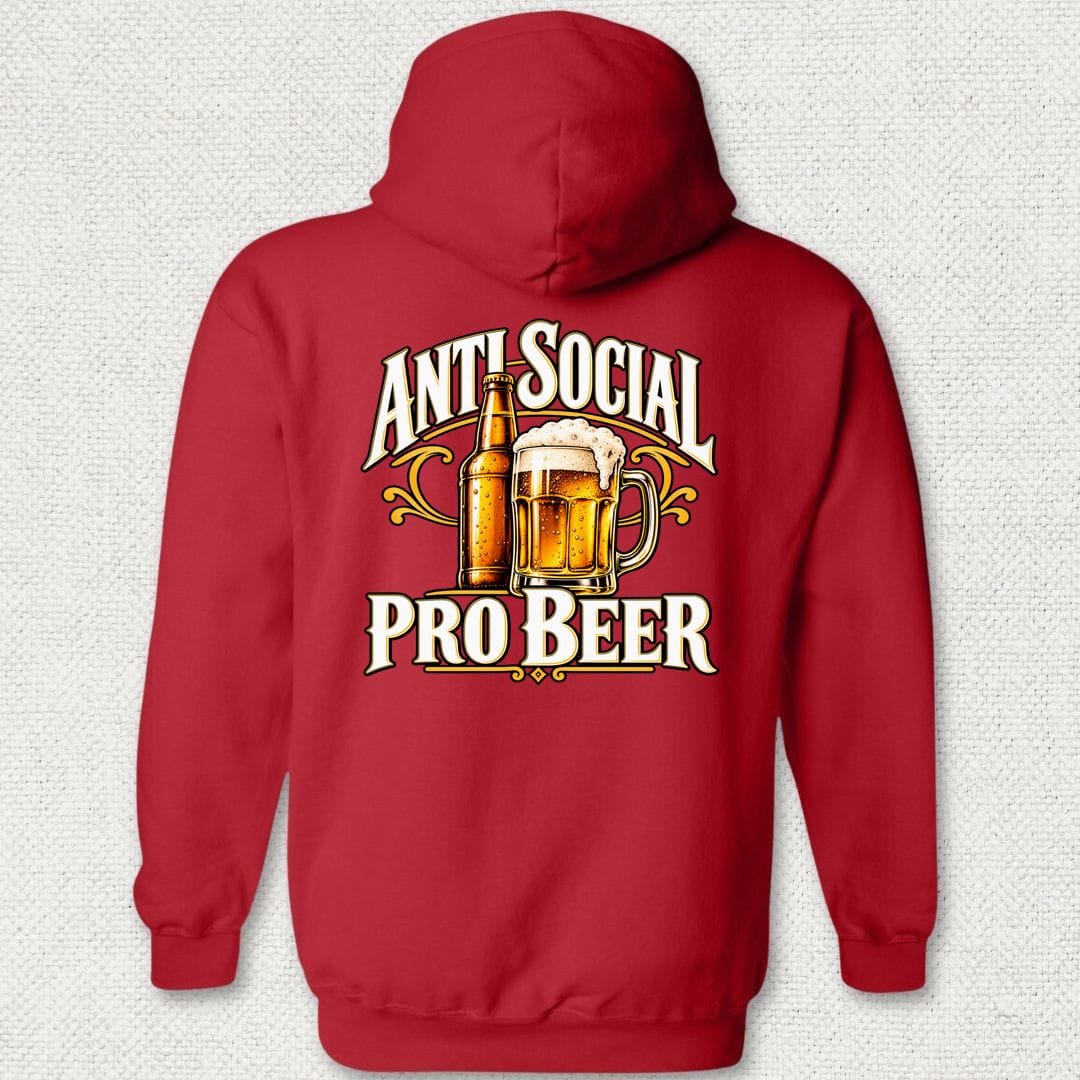 NavyHumor Hoodie Red / S Anti Social, Pro Beer Hoodie