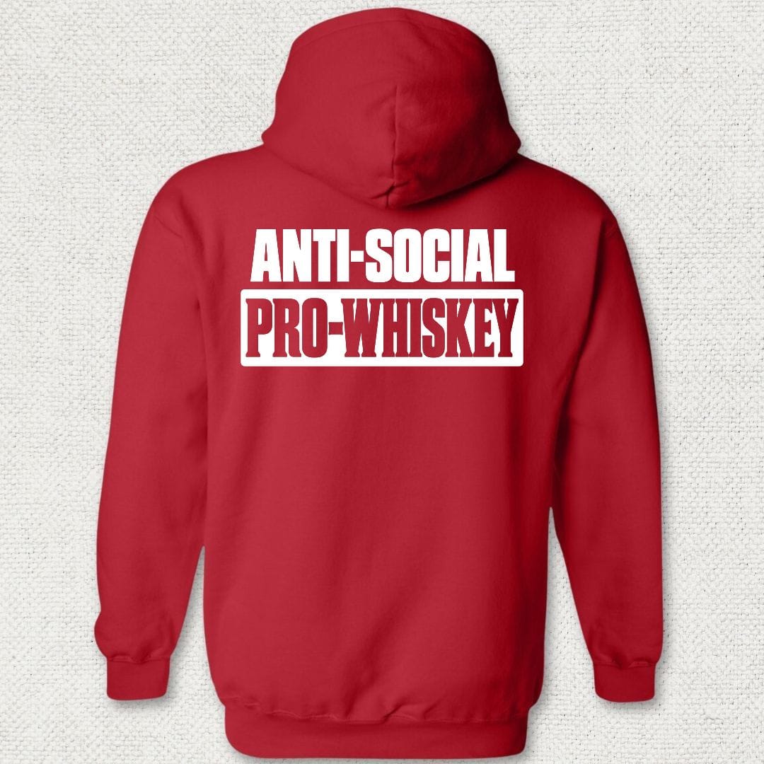 NavyHumor Hoodie Red / S Anti-Social, Pro-Whiskey Hoodie