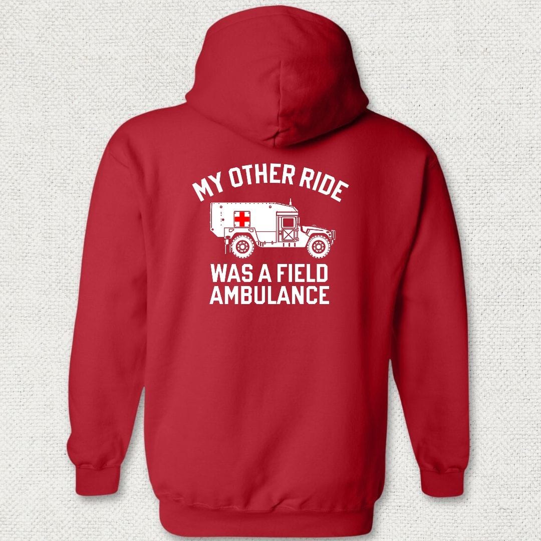 NavyHumor Hoodie Red / S My Other Ride Was A Field Ambulance Hoodie
