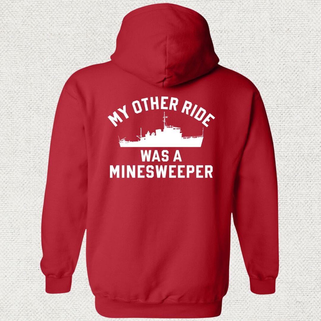 NavyHumor Hoodie Red / S My Other Ride Was A Minesweeper Hoodie