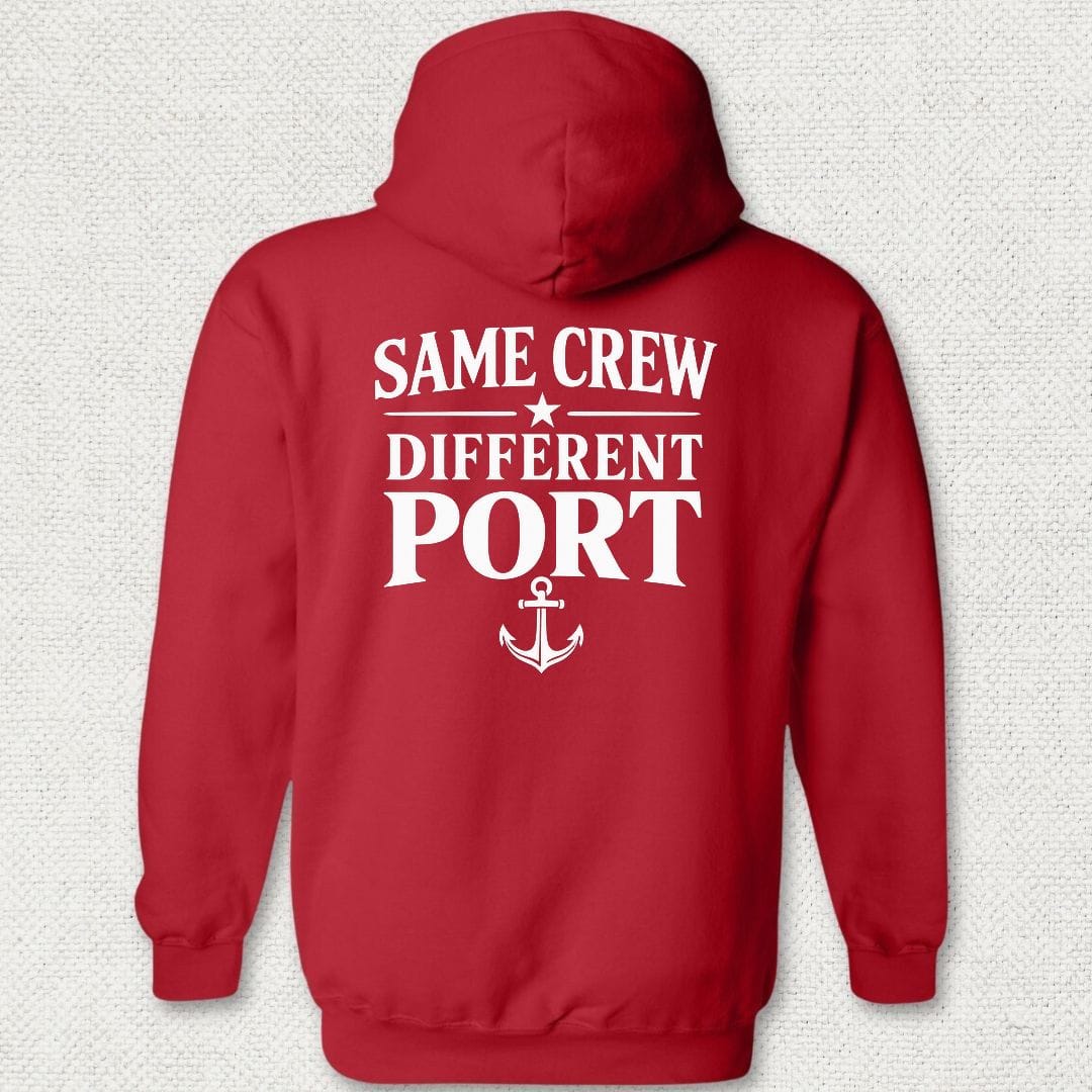 NavyHumor Hoodie Red / S Same Crew, Different Port Hoodie