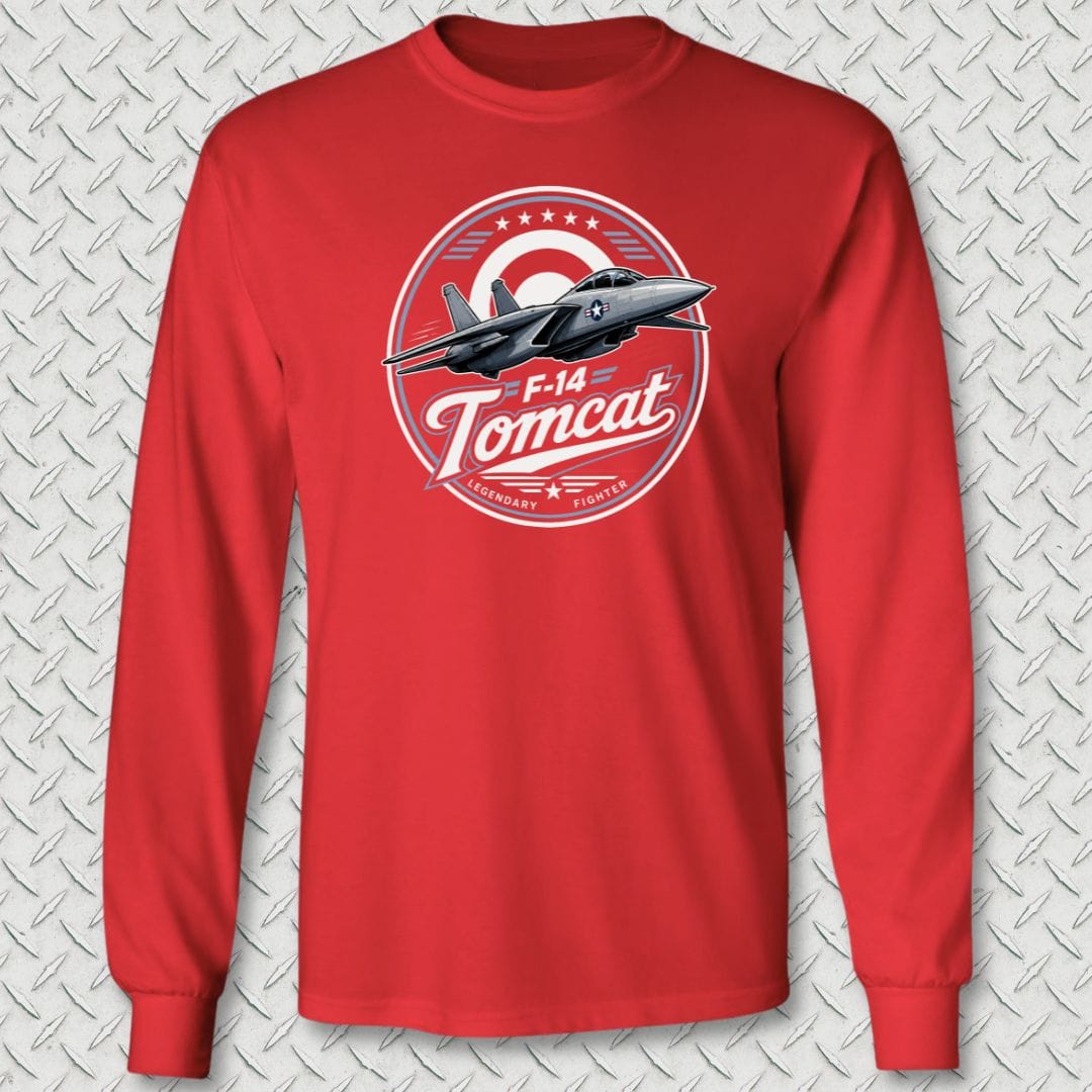 NavyHumor Long-sleeve Red / S F-14 Tomcat Legendary Fighter Long Sleeve Tee