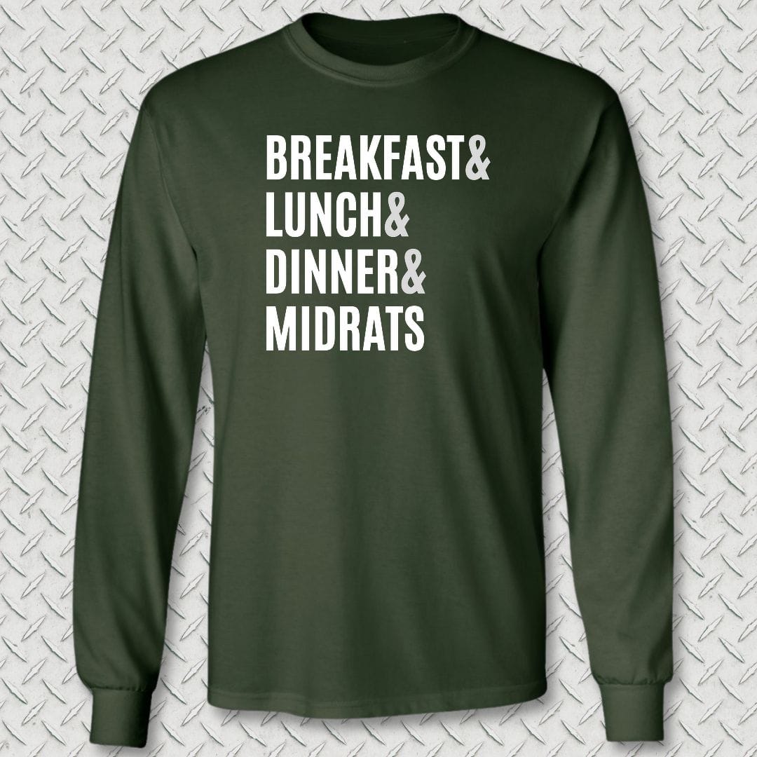 NavyHumor Long-sleeve S / Forest Green Navy Meals Long Sleeve Tee