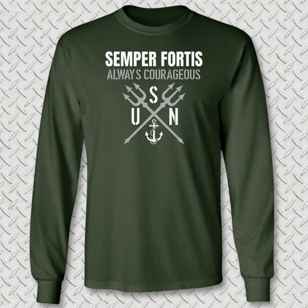 NavyHumor Long-sleeve S / Forest Green Semper Fortis Long Sleeve Tee