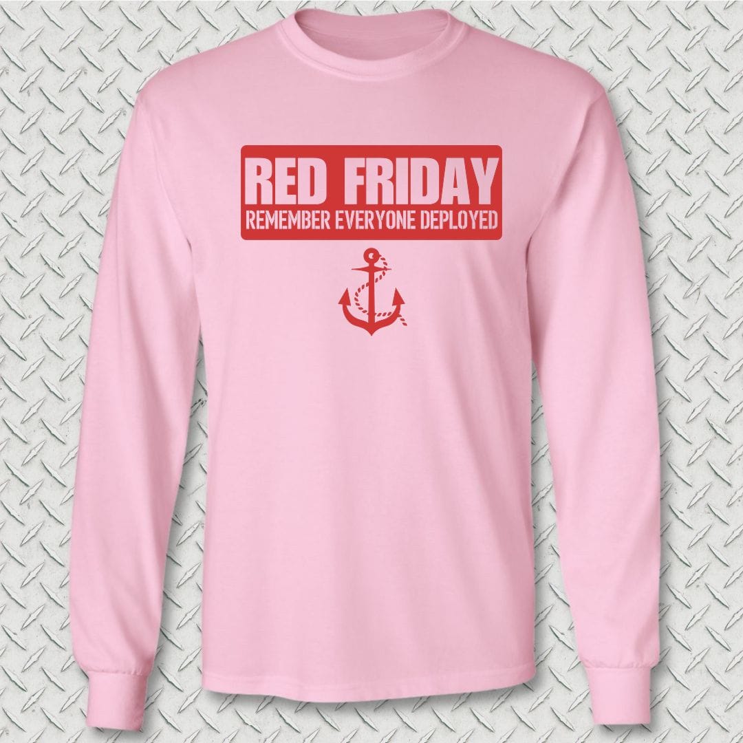 NavyHumor Long-sleeve S / Pink Red Friday Banner Long Sleeve Tee