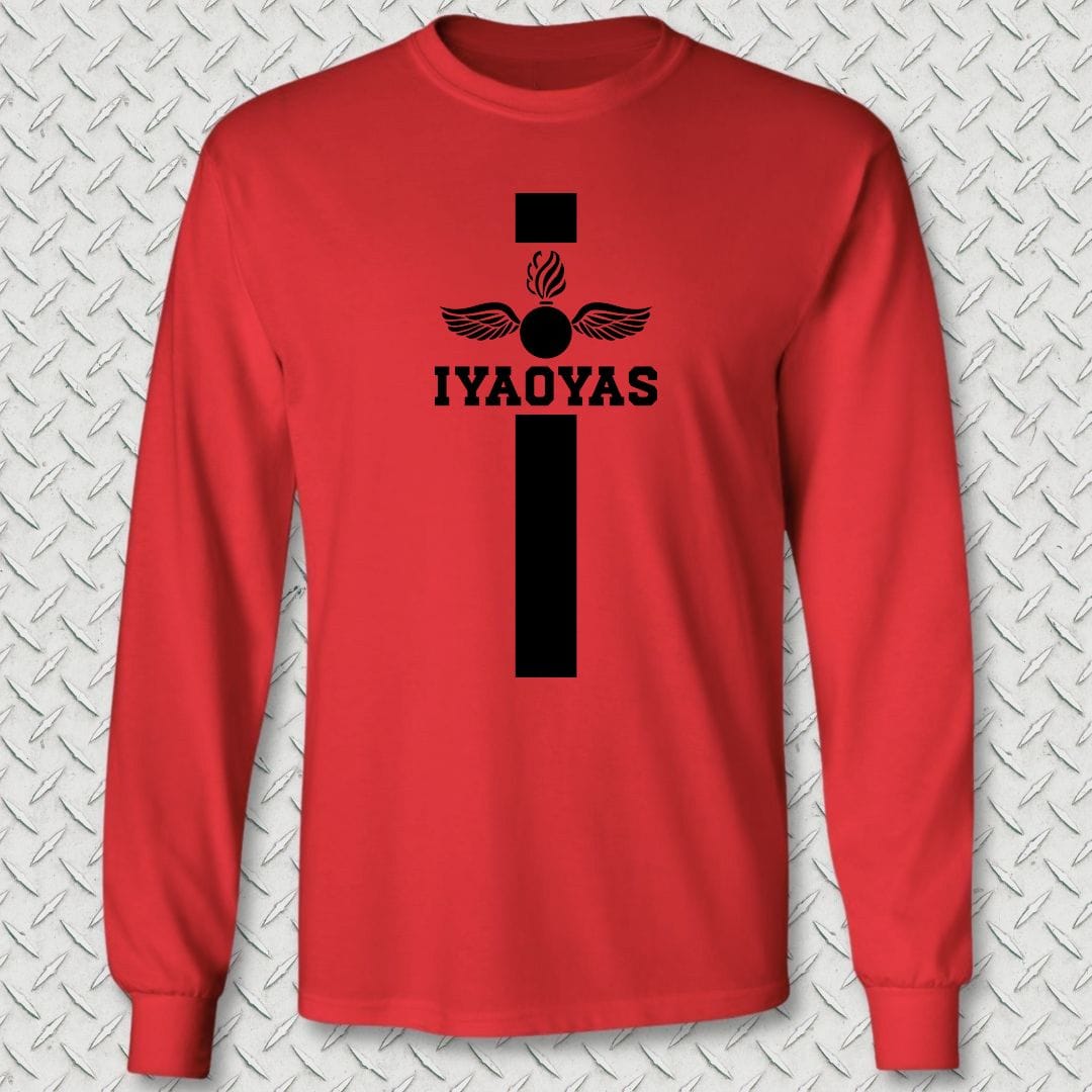 NavyHumor Long-sleeve S / Red AO - IYAOYAS Long Sleeve Tee