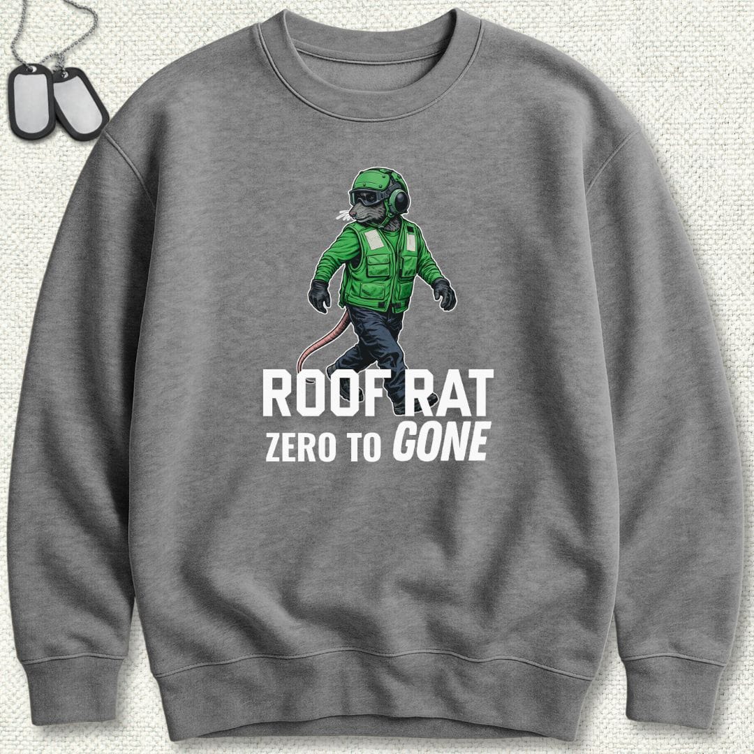 NavyHumor Sweatshirt Graphite Heather / S Green Roof Rat - Sweatshirt
