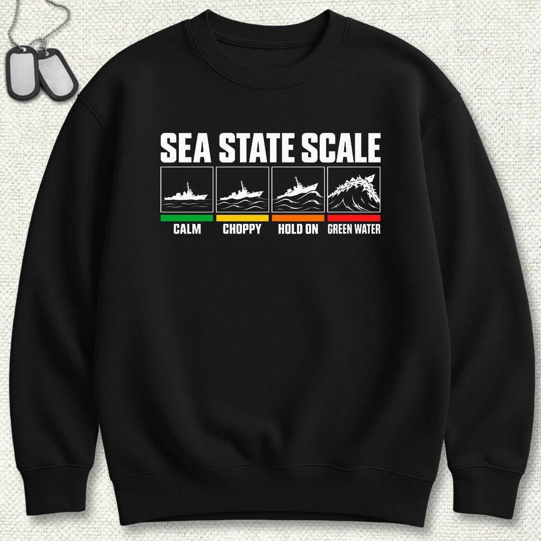 NavyHumor Sweatshirt S / Black Sea State Scale Sweatshirt