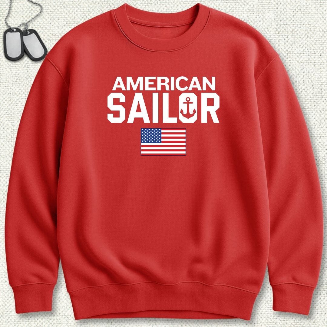 NavyHumor Sweatshirt S / Red American Sailor Sweatshirt