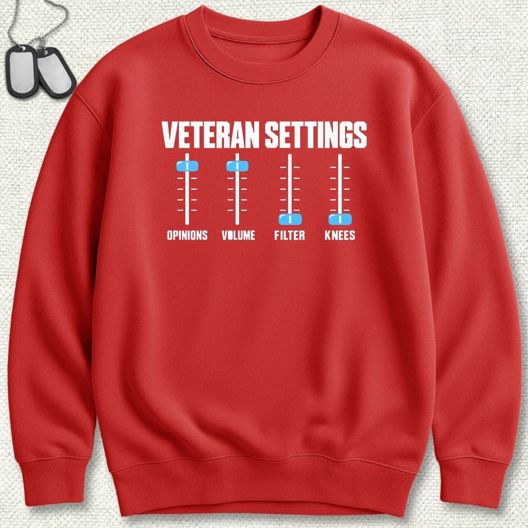 NavyHumor Sweatshirt S / Red Veteran Settings Sweatshirt