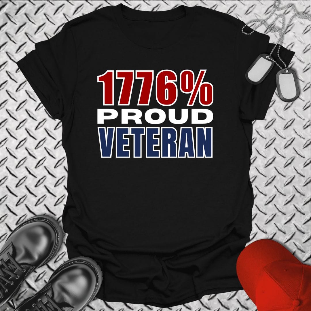 NavyHumor T-Shirt Black / S 1776% Proud Veteran T-shirt