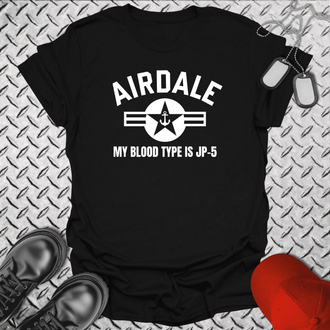 NavyHumor T-Shirt Black / S Airdale - My Blood Type is JP-5 T-shirt