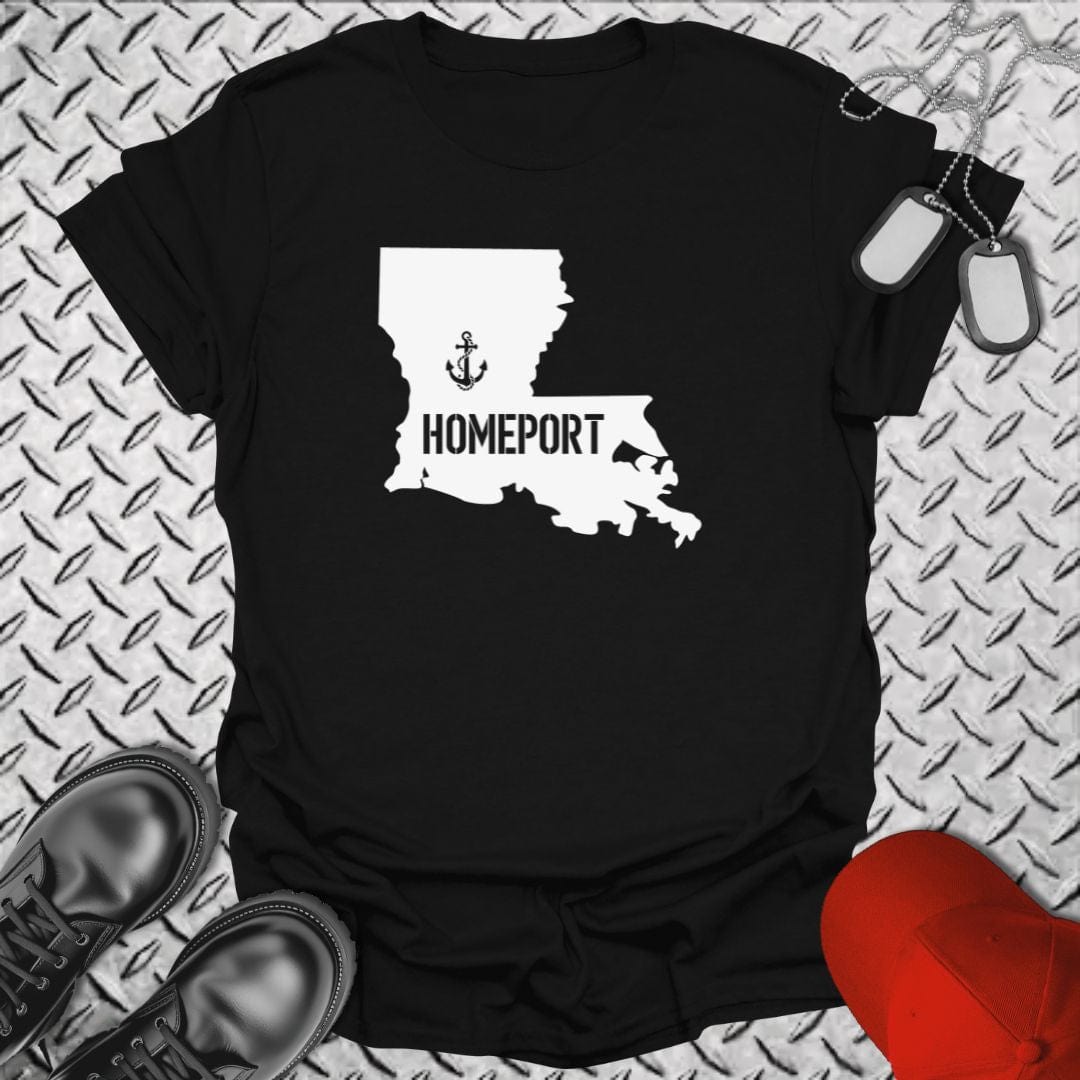 NavyHumor T-Shirt Black / S Homeport Louisiana T-shirt