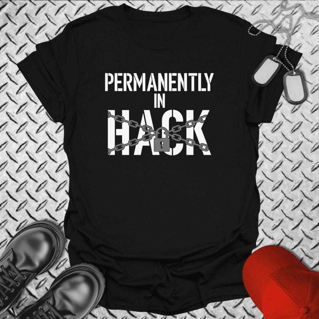 NavyHumor T-Shirt Black / S Permanently in Hack (Lock) T-shirt