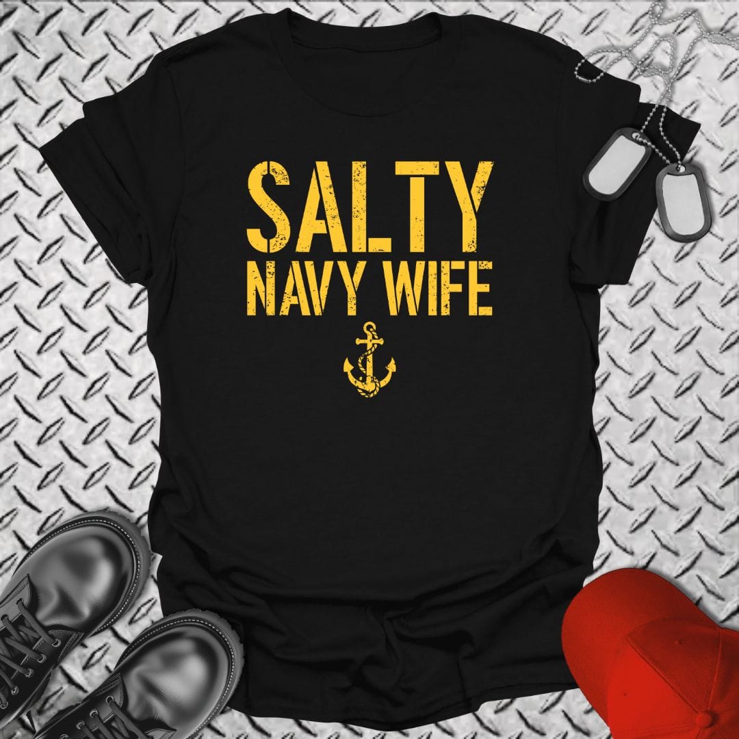 NavyHumor T-Shirt Black / S Salty Navy Wife T-shirt