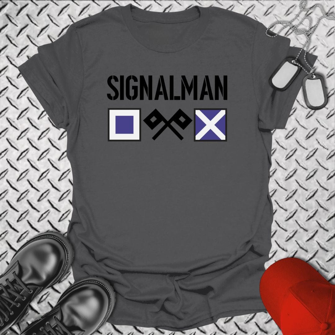 NavyHumor T-Shirt Charcoal / S SM - Signalman Semaphore Insignia T-shirt
