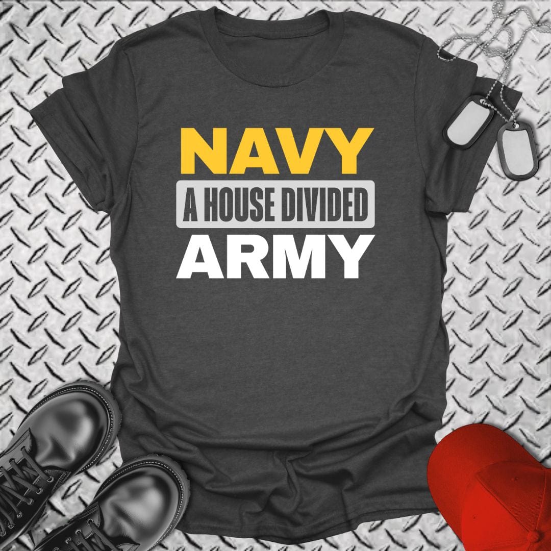 NavyHumor T-Shirt Dark Heather / S A House Divided - NAVY/ARMY T-shirt
